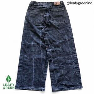 No Faith Studios Black Selvedge Super Baggy Jeans Button Fly us sz XL 36x30